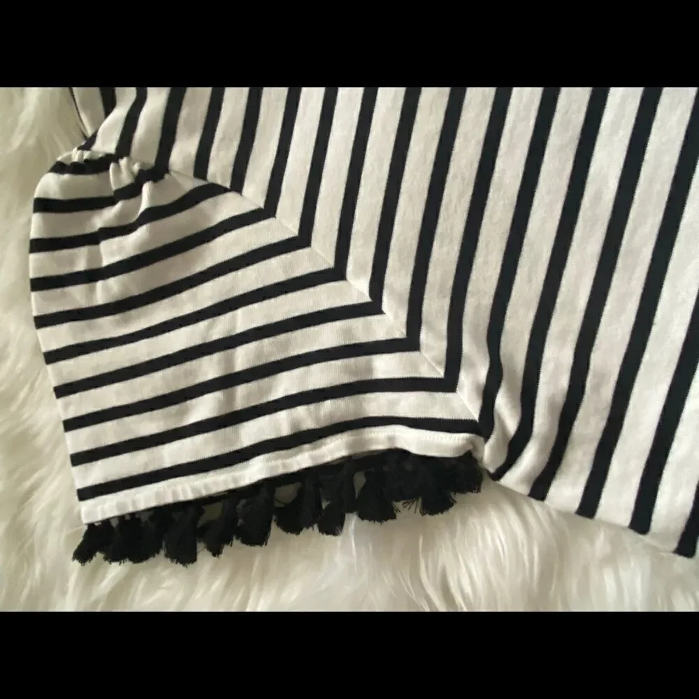 Kate Spade White Striped Crew Neck T-Shirt
